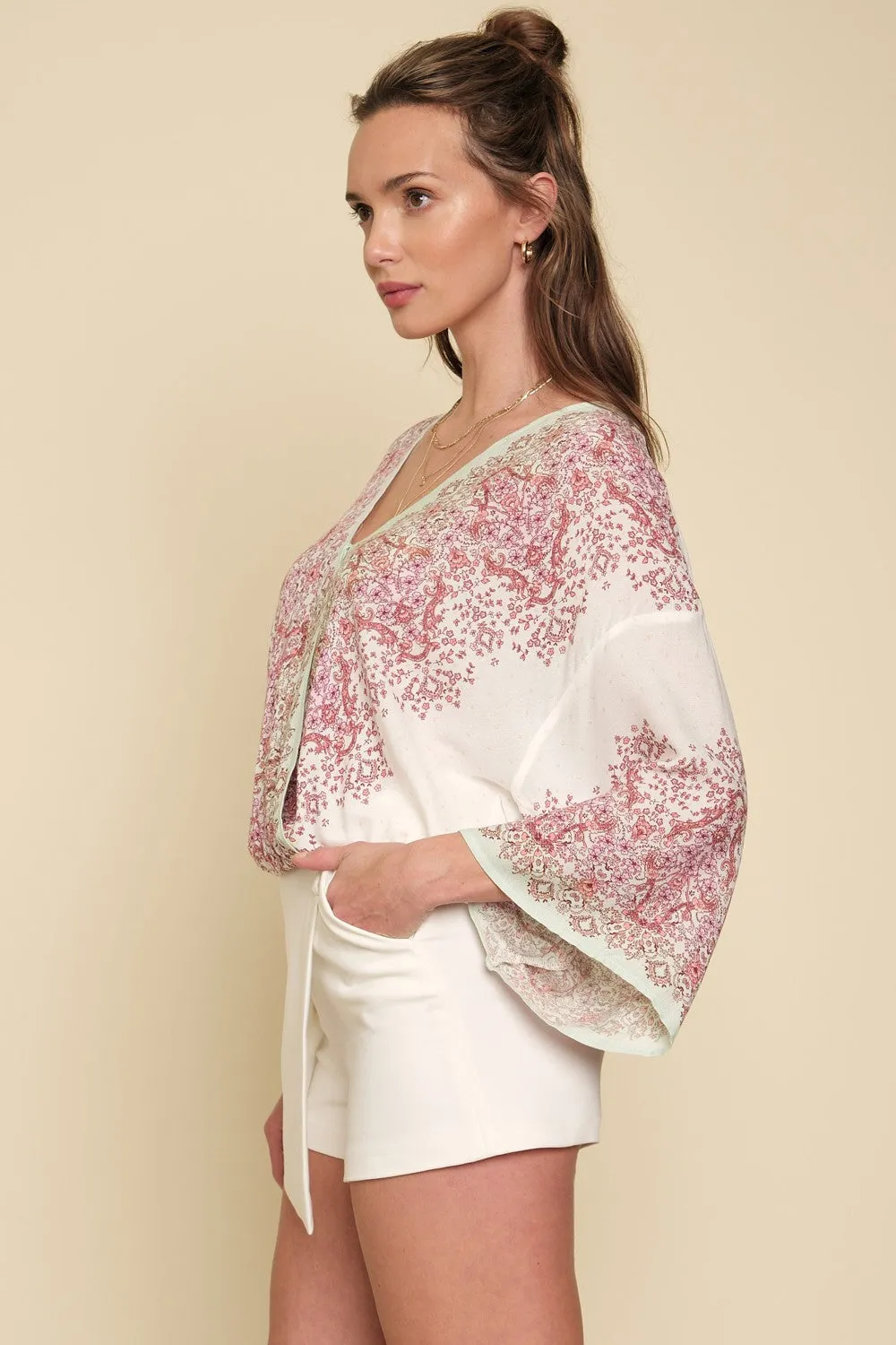 Mix V Neck Top