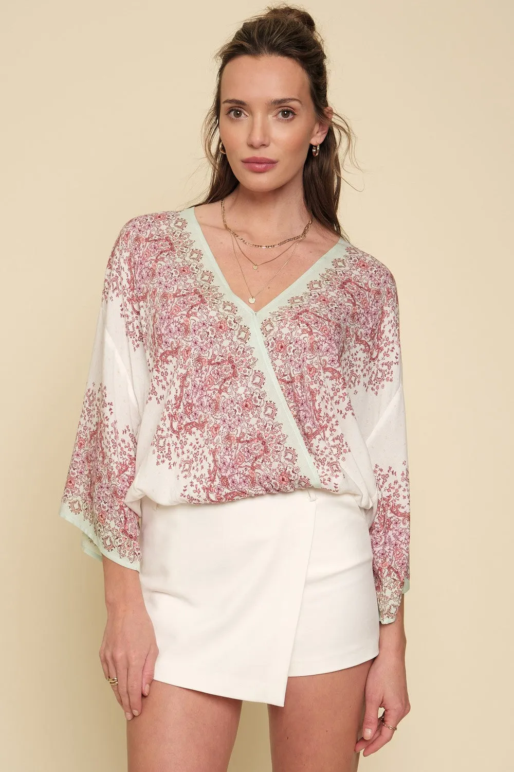 Mix V Neck Top