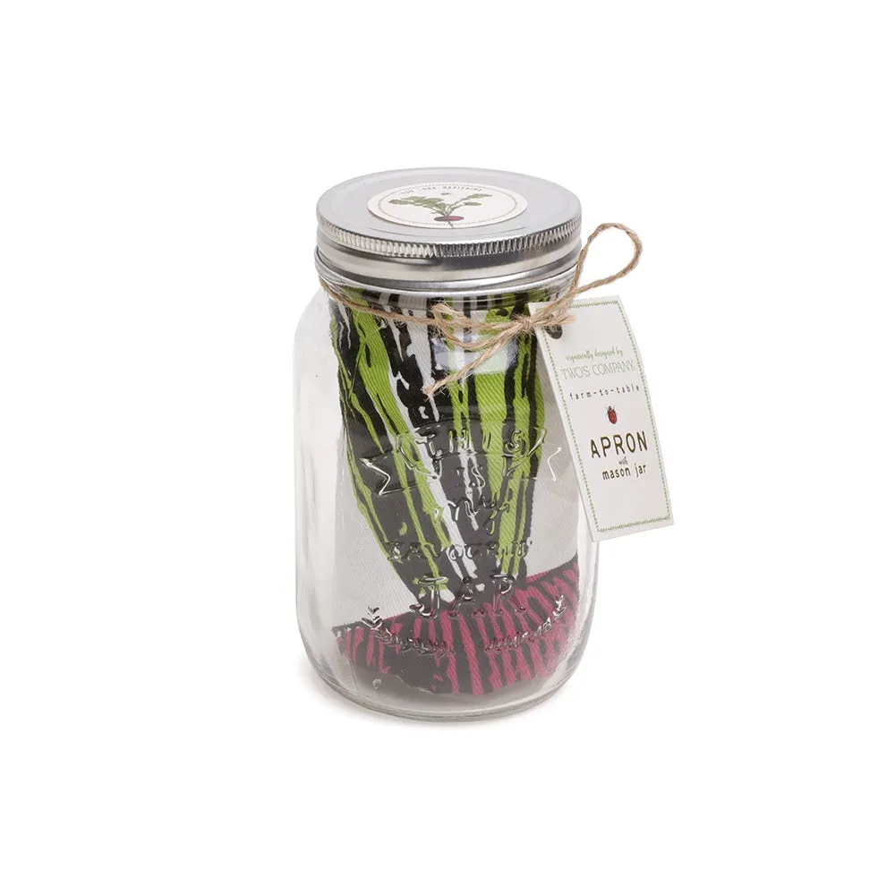 "Farm to Table" Apron in Mason Jar - Radish