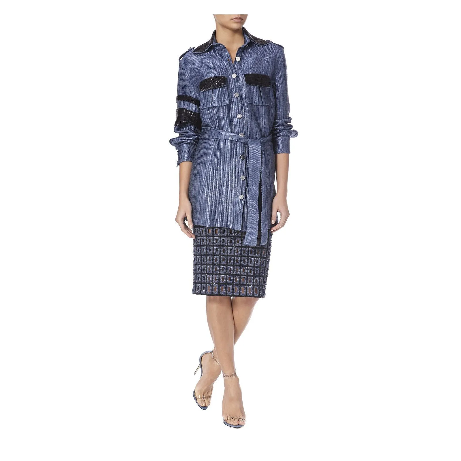 SAFARI JACKET IN BLUE RAFIA