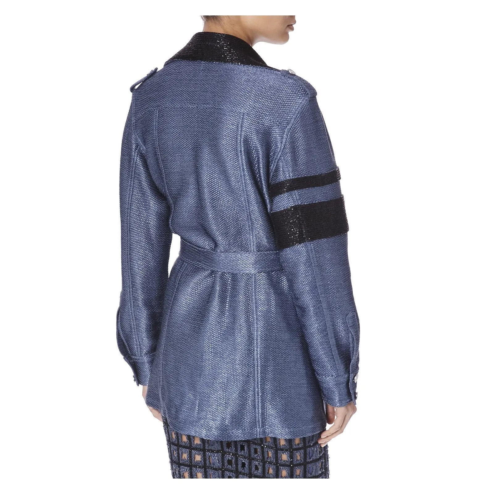 SAFARI JACKET IN BLUE RAFIA