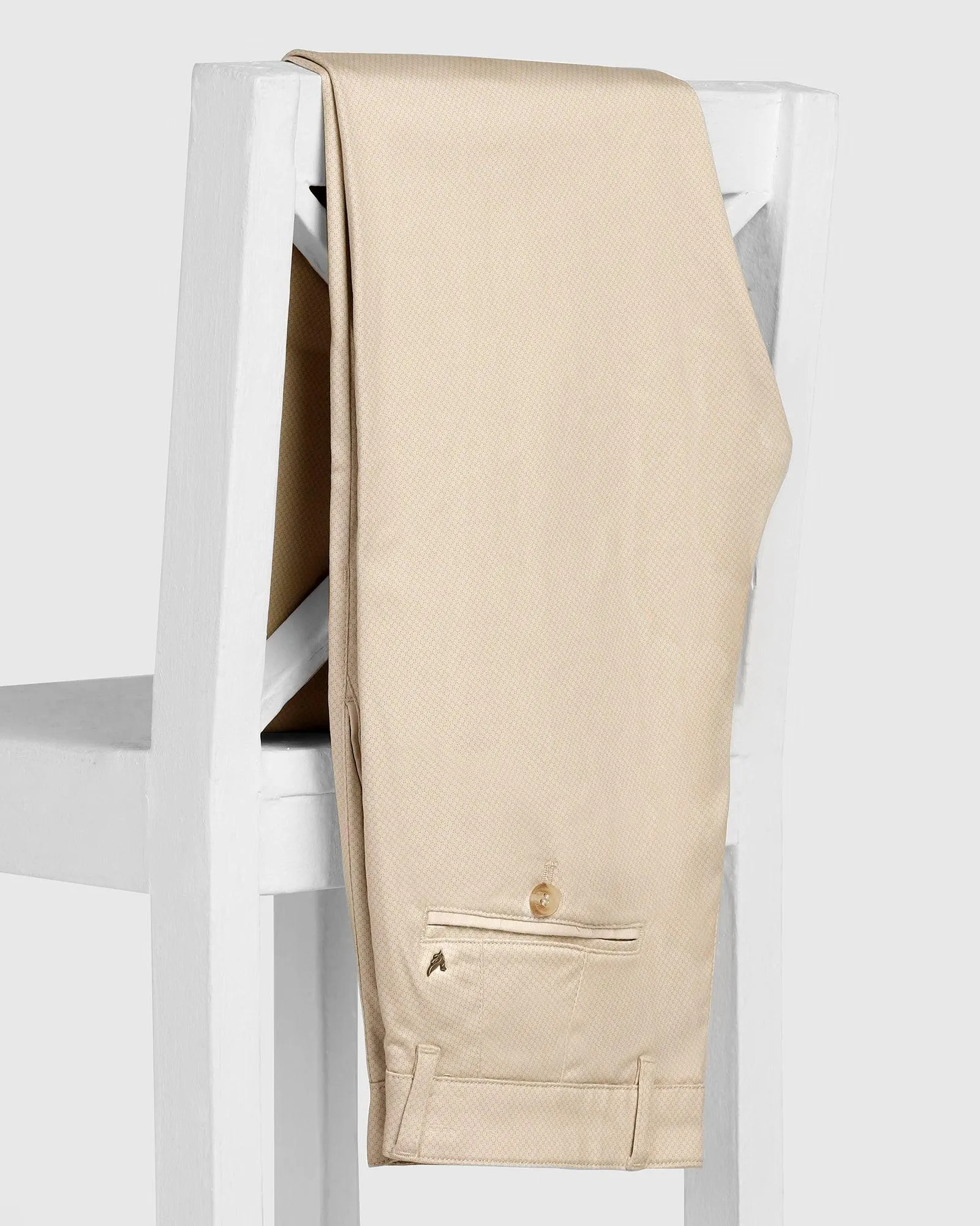 Slim Fit B-91 Casual Beige Printed Khakis - Torop