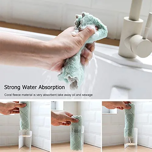 SOBBY 10 Pcs Small Size Kitchen Dish Cleaning Nonstick Oil Coral Velvet Microfiber Wipes Magic Oil Resistant Cleaning Cloth -10 pcs - 15cm x 27cm