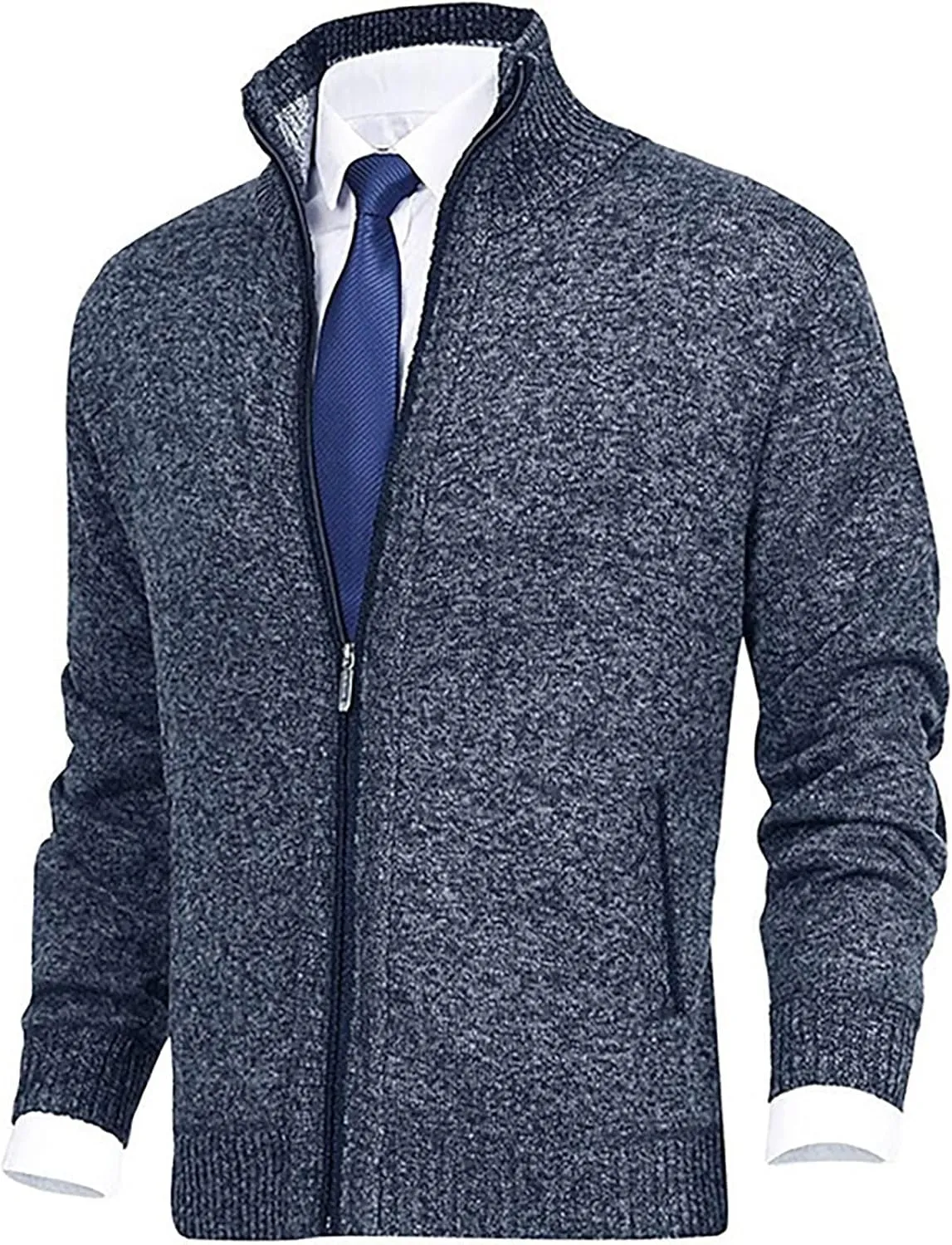 Sport Jackets for Men Men's Fashion Loose Cardigan Warm Jacket Sweater Stand Collar Knitting Coat Jackets
