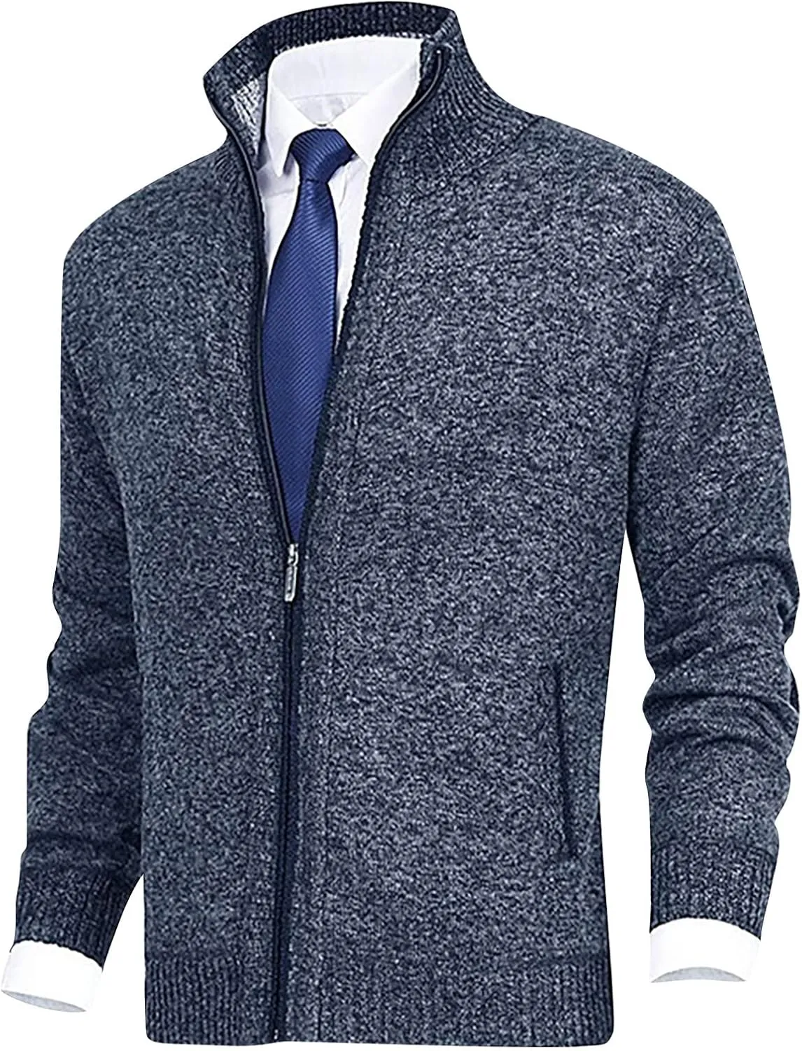 Sport Jackets for Men Men's Fashion Loose Cardigan Warm Jacket Sweater Stand Collar Knitting Coat Jackets