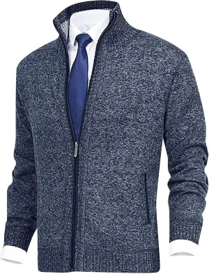Sport Jackets for Men Men's Fashion Loose Cardigan Warm Jacket Sweater Stand Collar Knitting Coat Jackets