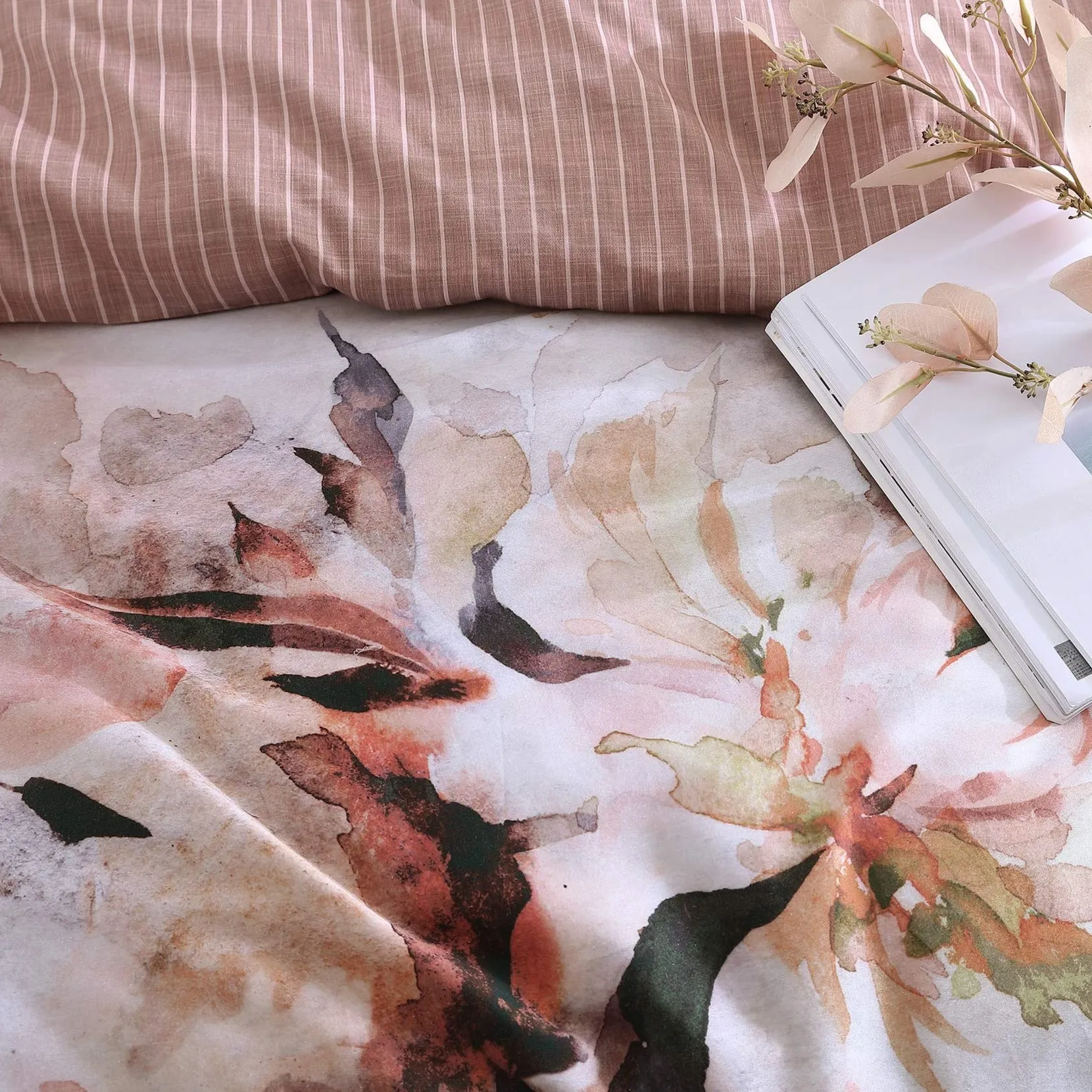 Tessa Peach Quilt Cover Set by Private Collection