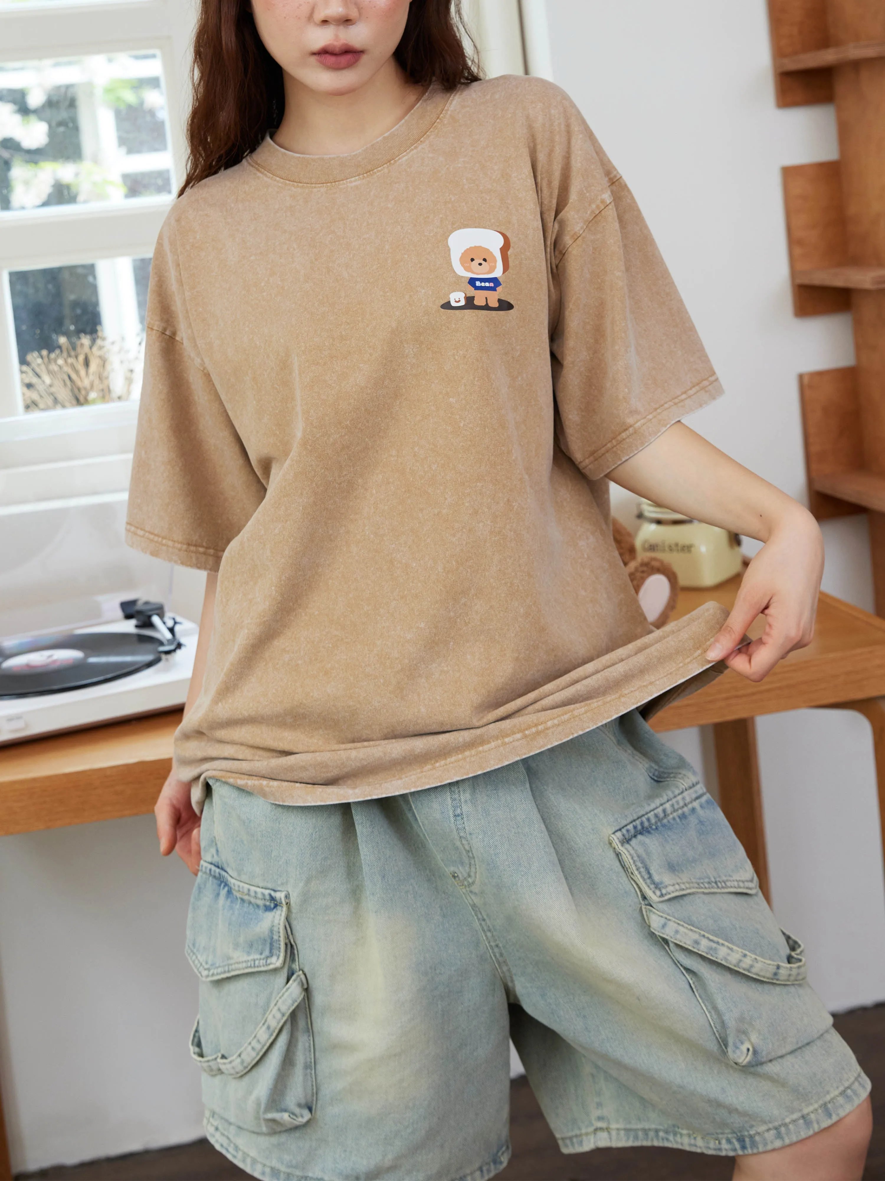 Toast Tic-Tac-Toe Adult T-Shirt Collection LIGHT KHAKI
