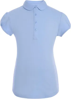 Tommy Hilfiger Boy's Short Sleeve Interlock Peter Pan Collar Girls Polo Shirt