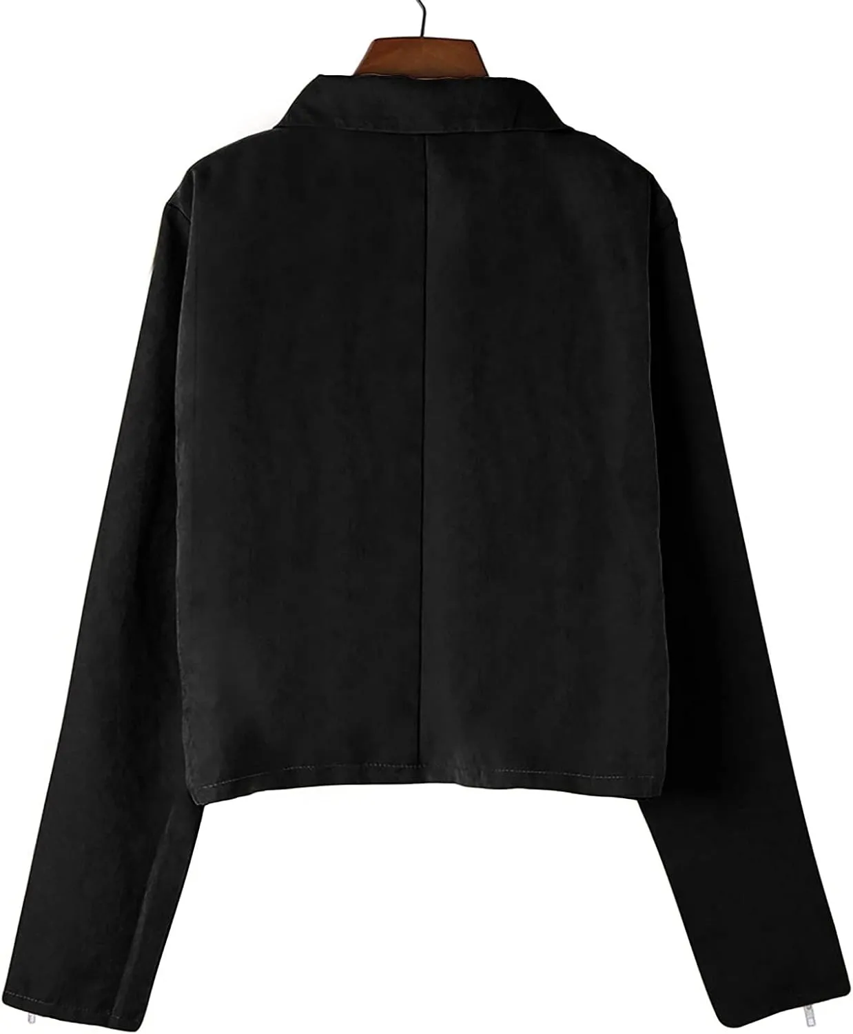 Womens Faux Leather Jacket 2024 Fashion Fall Clothes Zip Up Cropped Jackets Lightweight Motorcycle Biker Coats