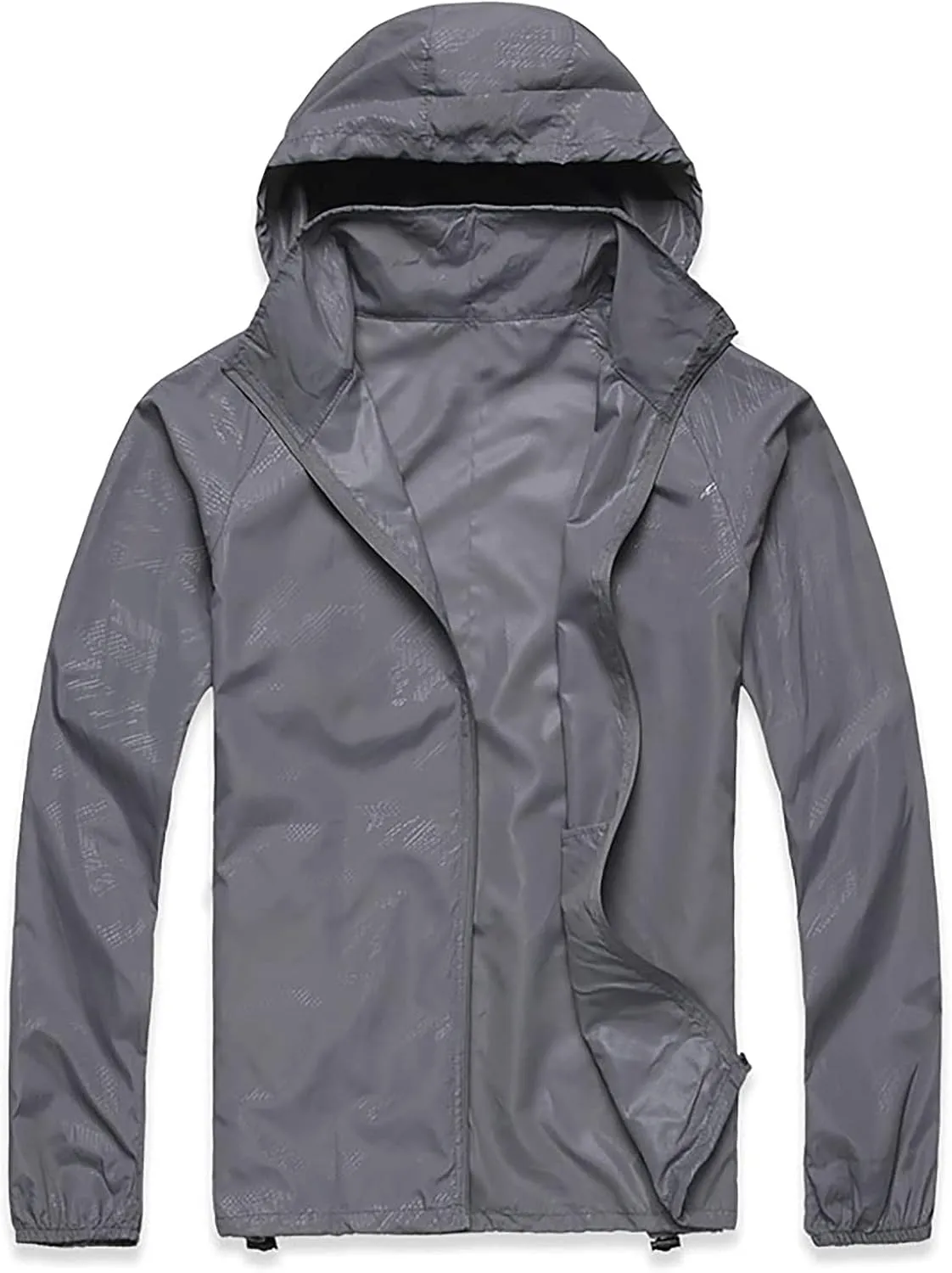 Ymosrh Men's Work Jackets Lightweight Waterproof Windbreaker Rain Jacket Packable with Hood for Hiking Travel, XS-3XL